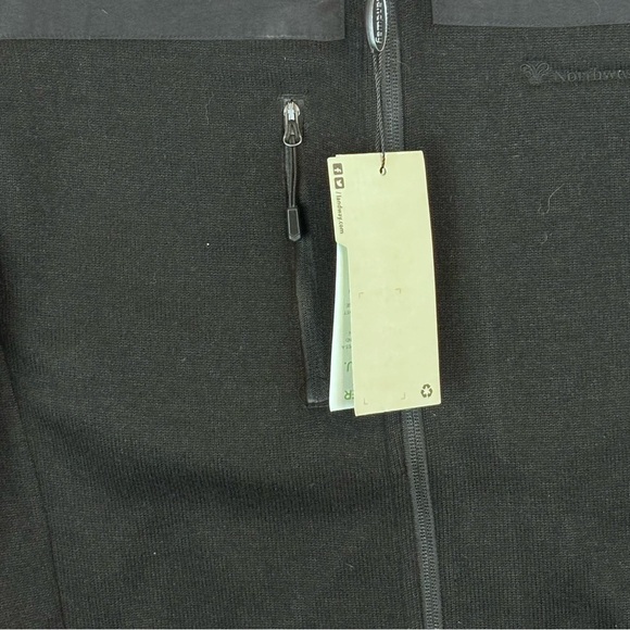 Landway Capitan Sweater-Knit Fleece Jacket Nylon Trim Black NWT Small Chest Logo - Picture 3 of 10